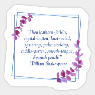 Shakespearean Insults: Spanish Pouch Sticker